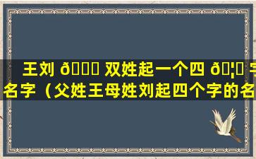 王刘 🐈 双姓起一个四 🦁 字名字（父姓王母姓刘起四个字的名字）